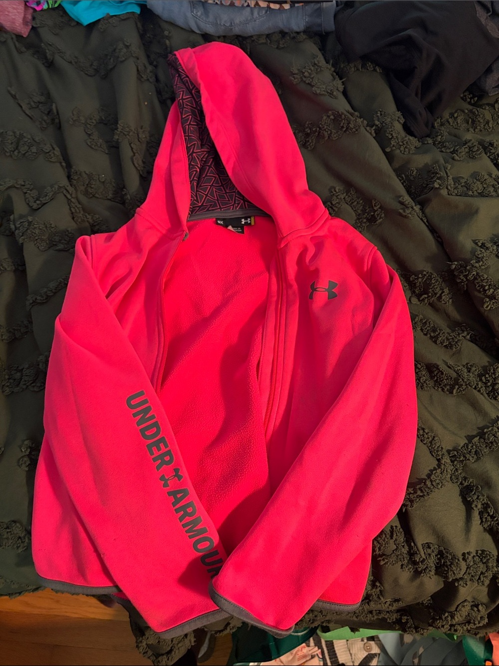Under Armour Hot Pink Hooded Fleece Zip Jacket